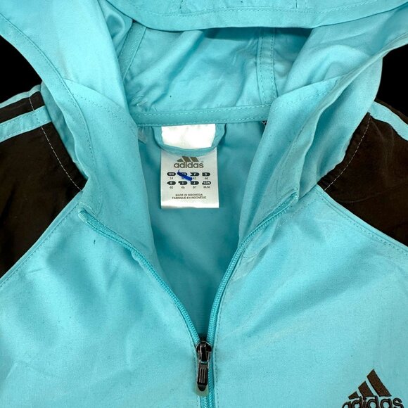 Adidas Track Jacket Turquoise with Brown Logo - Picture 4 of 8